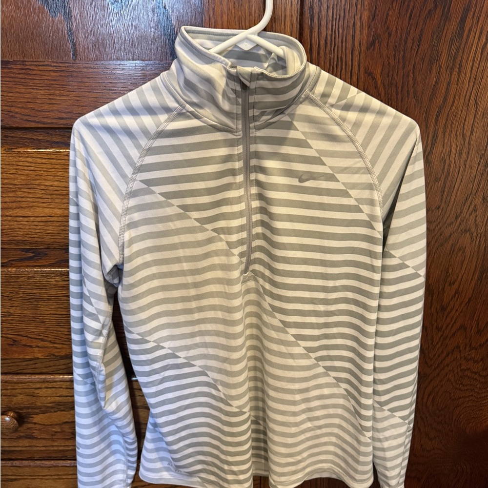 Nike Gray Striped Women's 1/4 zip